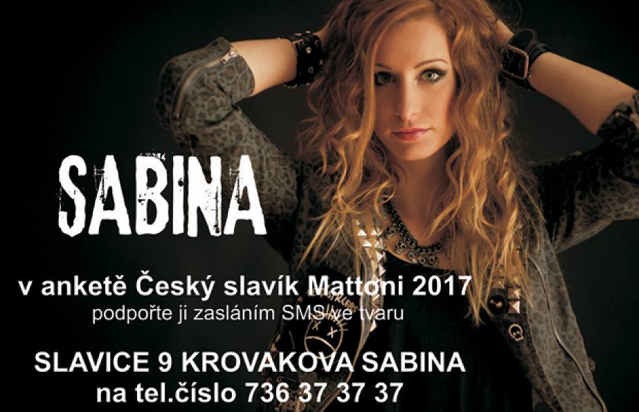 Sabina v anketě Český slavík Mattoni 2017